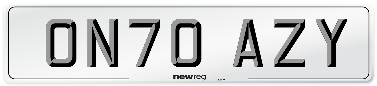 ON70 AZY Number Plate from New Reg